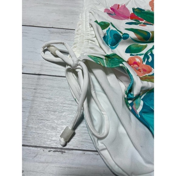 Carmen Marc Valvo MULTI Bandeau Drawstring One-Piece Swimsuit, US 6 - Picture 7 of 10